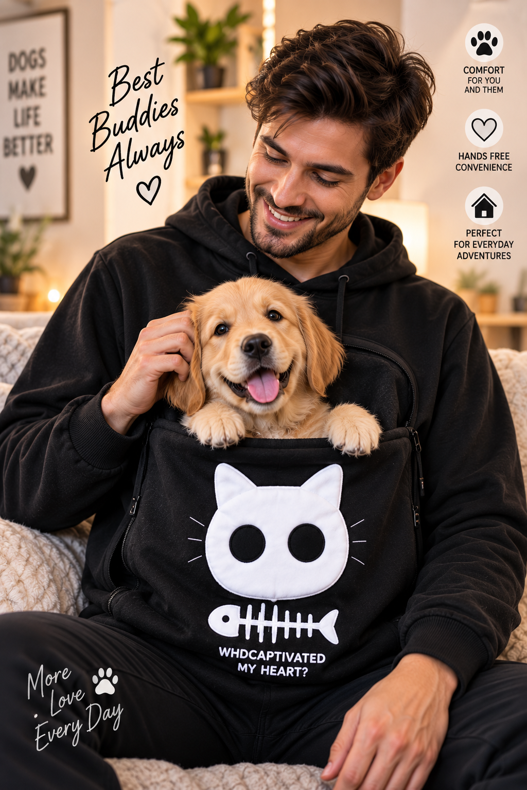 Cat Lovers Hoodie Kangaroo Dog Pet Paw Dropshipping Pullove