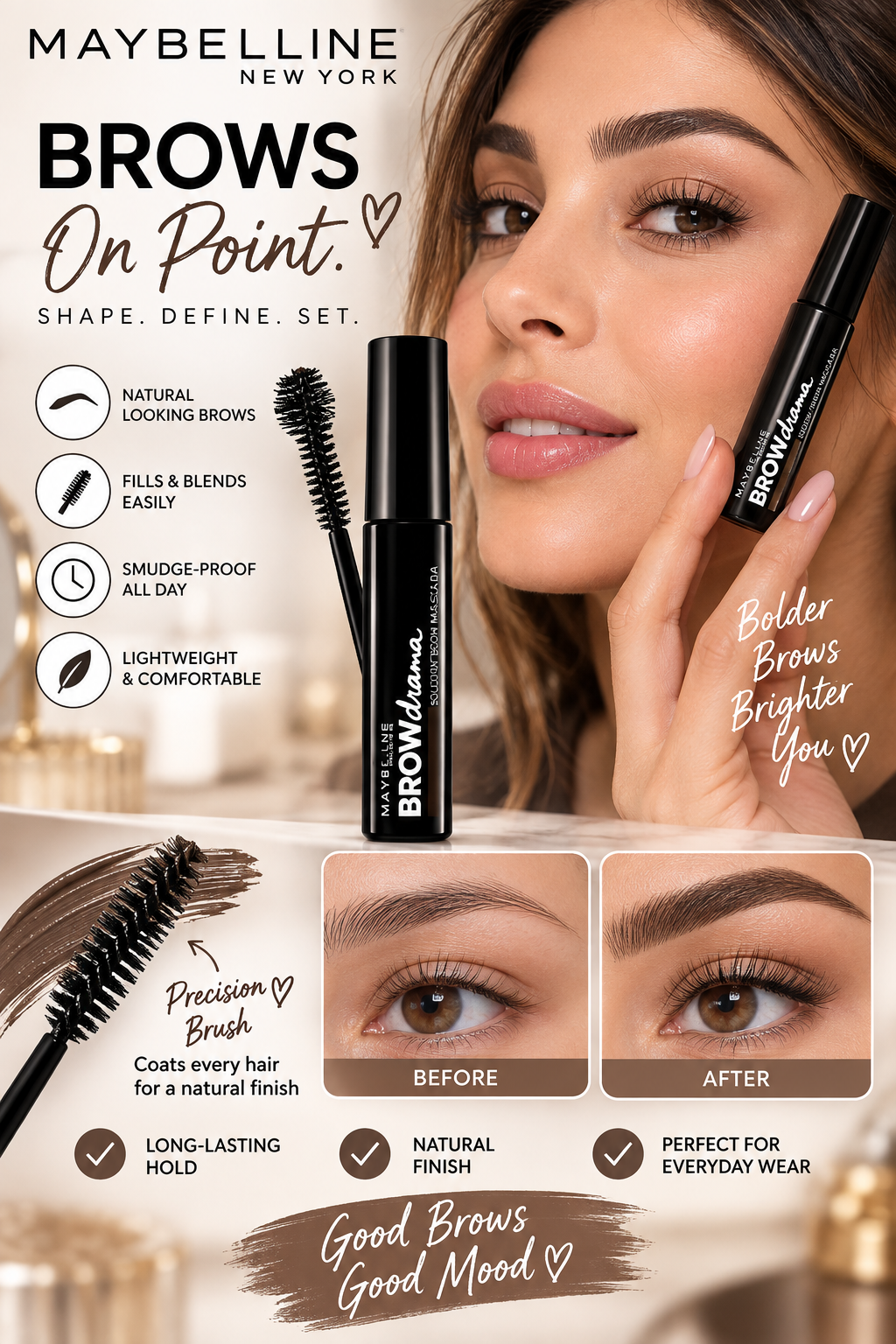 Eyebrow mascara Drama Maybelline (7,6 ml)