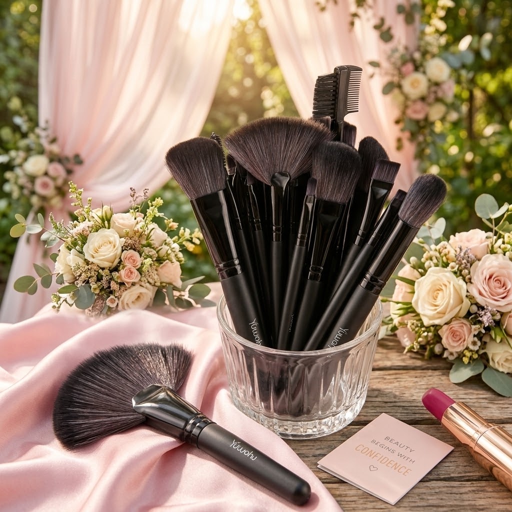 32pcs Facial Eye Shadow Eyeliner Foundation Makeup Brush Set