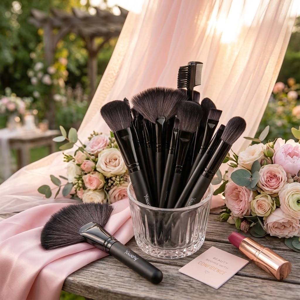 32pcs Facial Eye Shadow Eyeliner Foundation Makeup Brush Set